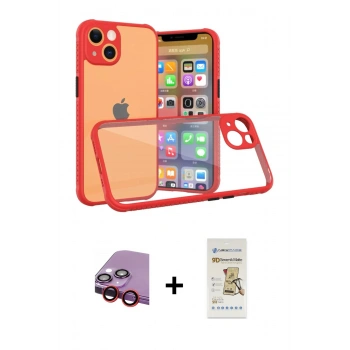 MARSİLYAN™- iPhone 13 Mini Kılıf Nova Asil Özel Seri - Siyah Mat Seramik Nano Ekran Koruyucu + Raze Metal Kamera Lens - KI