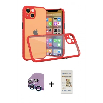 MARSİLYAN™- iPhone 13 Mini Kılıf Nova Asil Özel Seri - Siyah Mat Seramik Nano Ekran Koruyucu + Raze Metal Kamera Lens - MI