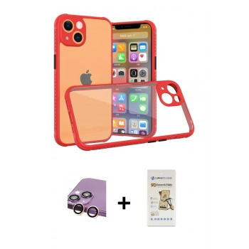 MARSİLYAN™- iPhone 13 Mini Kılıf Nova Asil Özel Seri - Siyah Mat Seramik Nano Ekran Koruyucu + Raze Metal Kamera Lens - PE