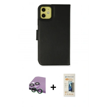 MARSİLYAN™- iPhone 13 Mini Kılıf Siluet Işık Serisi - Siyah 6D Mat Seramik Hayalet Nano Ekran Koruyucu + Raze Metal Kamera Lens - YL