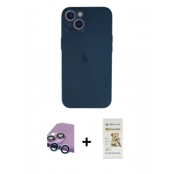 MARSİLYAN™- iPhone 13 Mini Kılıf Yadigar Yansıma Serisi - Siyah Mat Seramik Nano Ekran Koruyucu + Raze Metal Kamera Lens - MI