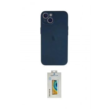MARSİLYAN™- iPhone 13 Mini Kılıf Yadigar Yansıma Serisi - Siyah Polymer Nano Ekran Koruyucu