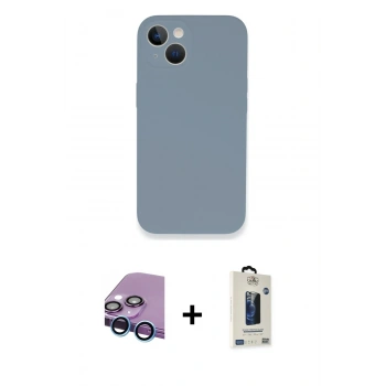 MARSİLYAN™- iPhone 13 Mini Kılıf Zirve Modern Özel Seri - Siyah Bilvis Hayalet Cam Ekran Koruyucu + Raze Metal Kamera Lens - MI