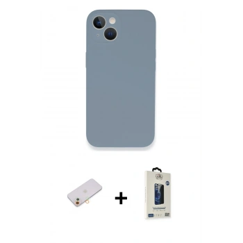 MARSİLYAN™- iPhone 13 Mini Kılıf Zirve Modern Özel Seri - Siyah Bilvis Hayalet Cam Ekran Koruyucu + Renkli Kamera Lens Koruma Cam - TU