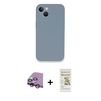 MARSİLYAN™- iPhone 13 Mini Kılıf Zirve Modern Özel Seri - Siyah Mat Seramik Nano Ekran Koruyucu + Raze Metal Kamera Lens - PE