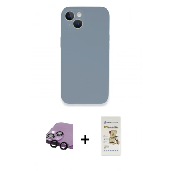 MARSİLYAN™- iPhone 13 Mini Kılıf Zirve Modern Özel Seri - Siyah Mat Seramik Nano Ekran Koruyucu + Raze Metal Kamera Lens - SH