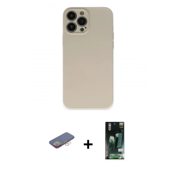 MARSİLYAN™- iPhone 13 Pro Kılıf Ahenk Serisi - Şeffaf 360 Full Body Arka Koruyucu + Renkli Kamera Lens Koruma Cam - TU