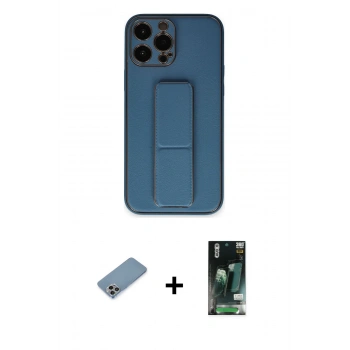 MARSİLYAN™- iPhone 13 Pro Kılıf Akış Doku - Şeffaf 360 Full Body Arka Koruyucu + Shine Kamera Lens Koruma Cam - GI