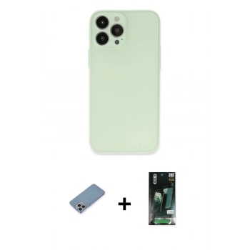 MARSİLYAN™- iPhone 13 Pro Kılıf Atlas Minimal Prime - Şeffaf 360 Full Body Arka Koruyucu + Shine Kamera Lens Koruma Cam - GI