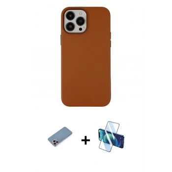 MARSİLYAN™- iPhone 13 Pro Kılıf Çekirdek Çizgi - Siyah 3D Antistatik Seramik Nano Ekran Koruyucu + Shine Kamera Lens Koruma Cam - PE
