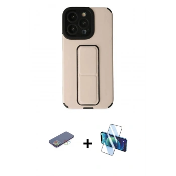 MARSİLYAN™- iPhone 13 Pro Kılıf Çekirdek Yansıma - Siyah 3D Antistatik Seramik Nano Ekran Koruyucu + Renkli Kamera Lens Koruma Cam - MI