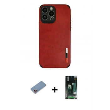 MARSİLYAN™- iPhone 13 Pro Kılıf Doruk Asil Koleksiyonu - Şeffaf 360 Full Body Arka Koruyucu + Shine Kamera Lens Koruma Cam - PE