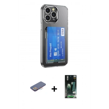 MARSİLYAN™- iPhone 13 Pro Kılıf Doruk Klasik Koleksiyonu - Şeffaf 360 Full Body Arka Koruyucu + Renkli Kamera Lens Koruma Cam - PE