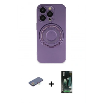 MARSİLYAN™- iPhone 13 Pro Kılıf Eksen Klasik Prime - Şeffaf 360 Full Body Arka Koruyucu + Renkli Kamera Lens Koruma Cam - MI