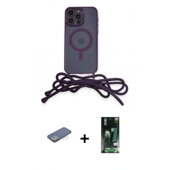 MARSİLYAN™- iPhone 13 Pro Kılıf Eksen Özel Seri - Şeffaf 360 Full Body Arka Koruyucu + Renkli Kamera Lens Koruma Cam - YL