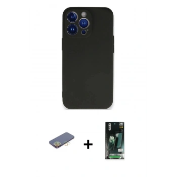 MARSİLYAN™- iPhone 13 Pro Kılıf Kozmos Yansıma Özel Seri - Şeffaf 360 Full Body Arka Koruyucu + Renkli Kamera Lens Koruma Cam - SI