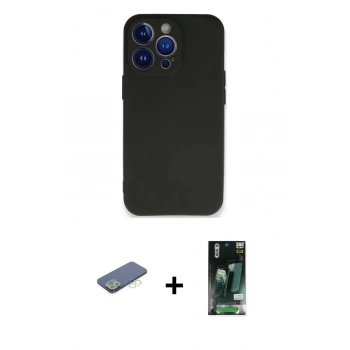 MARSİLYAN™- iPhone 13 Pro Kılıf Kozmos Yansıma Özel Seri - Şeffaf 360 Full Body Arka Koruyucu + Renkli Kamera Lens Koruma Cam - YL