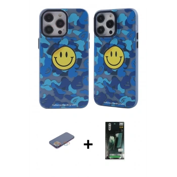 MARSİLYAN™- iPhone 13 Pro Kılıf Nova Doku Koleksiyonu - Şeffaf 360 Full Body Arka Koruyucu + Renkli Kamera Lens Koruma Cam - PE