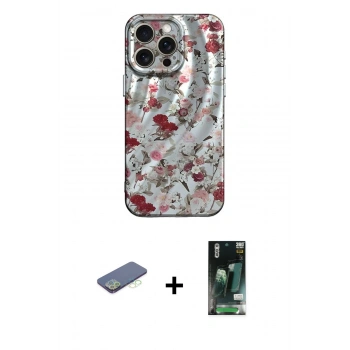 MARSİLYAN™- iPhone 13 Pro Kılıf Nova Doku Prime - Şeffaf 360 Full Body Arka Koruyucu + Renkli Kamera Lens Koruma Cam - YL