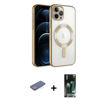 MARSİLYAN™- iPhone 13 Pro Kılıf Nova Işık Özel Seri - Şeffaf 360 Full Body Arka Koruyucu + Renkli Kamera Lens Koruma Cam - YL
