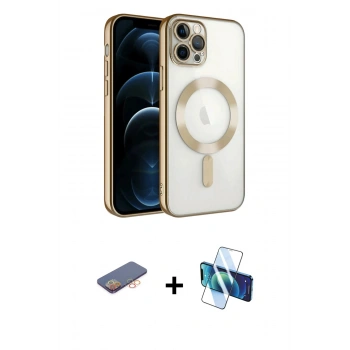 MARSİLYAN™- iPhone 13 Pro Kılıf Nova Işık Özel Seri - Siyah 3D Antistatik Seramik Nano Ekran Koruyucu + Renkli Kamera Lens Koruma Cam - TU