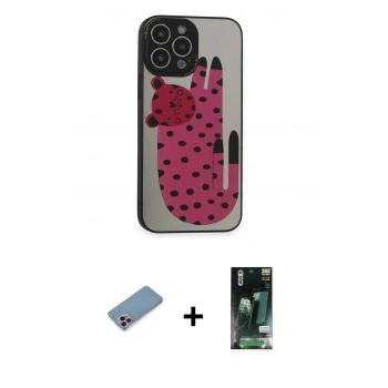 MARSİLYAN™- iPhone 13 Pro Kılıf Odak Klasik Serisi - Şeffaf 360 Full Body Arka Koruyucu + Shine Kamera Lens Koruma Cam - PE