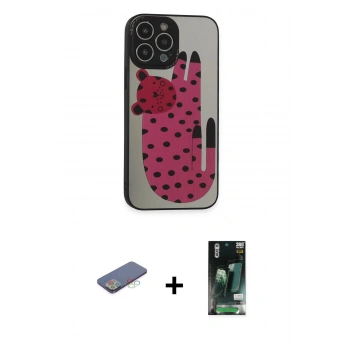 MARSİLYAN™- iPhone 13 Pro Kılıf Odak Klasik Serisi - Şeffaf 360 Full Body Arka Koruyucu + Renkli Kamera Lens Koruma Cam - MI