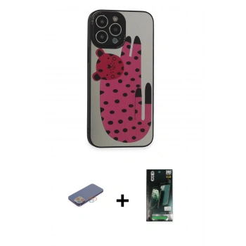 MARSİLYAN™- iPhone 13 Pro Kılıf Odak Klasik Serisi - Şeffaf 360 Full Body Arka Koruyucu + Renkli Kamera Lens Koruma Cam - PE