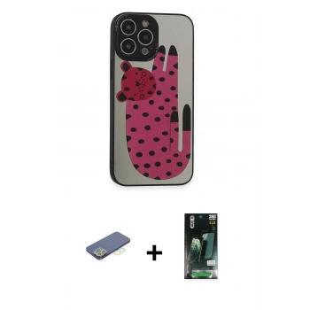 MARSİLYAN™- iPhone 13 Pro Kılıf Odak Klasik Serisi - Şeffaf 360 Full Body Arka Koruyucu + Renkli Kamera Lens Koruma Cam - YL