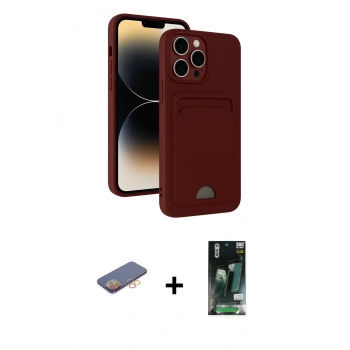 MARSİLYAN™- iPhone 13 Pro Kılıf Vadi Çizgi Prime - Şeffaf 360 Full Body Arka Koruyucu + Renkli Kamera Lens Koruma Cam - TU