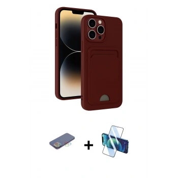 MARSİLYAN™- iPhone 13 Pro Kılıf Vadi Çizgi Prime - Siyah 3D Antistatik Seramik Nano Ekran Koruyucu + Renkli Kamera Lens Koruma Cam - MI