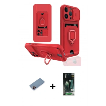 MARSİLYAN™- iPhone 13 Pro Kılıf Vadi Form Prime - Şeffaf 360 Full Body Arka Koruyucu + Shine Kamera Lens Koruma Cam - PE