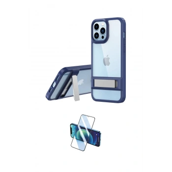 MARSİLYAN™- iPhone 13 Pro Kılıf Yadigar Yansıma - Siyah 3D Antistatik Seramik Nano Ekran Koruyucu