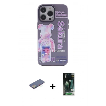 MARSİLYAN™- iPhone 13 Pro Kılıf Zirve Form Özel Seri - Şeffaf 360 Full Body Arka Koruyucu + Renkli Kamera Lens Koruma Cam - MI