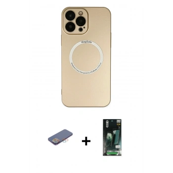 MARSİLYAN™- iPhone 13 Pro Kılıf Zirve Klasik Prime - Şeffaf 360 Full Body Arka Koruyucu + Renkli Kamera Lens Koruma Cam - PE