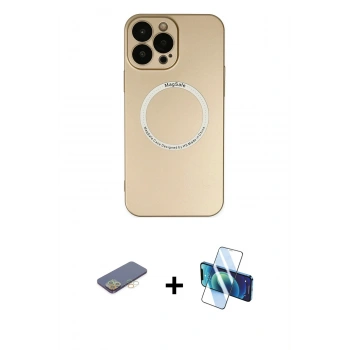 MARSİLYAN™- iPhone 13 Pro Kılıf Zirve Klasik Prime - Siyah 3D Antistatik Seramik Nano Ekran Koruyucu + Renkli Kamera Lens Koruma Cam - SI