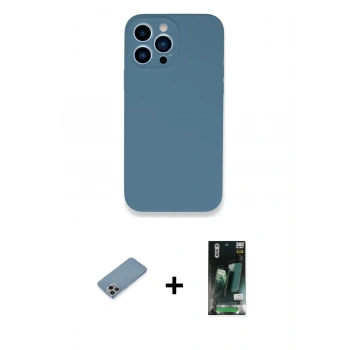 MARSİLYAN™- iPhone 13 Pro Kılıf Zirve Modern Özel Seri - Şeffaf 360 Full Body Arka Koruyucu + Shine Kamera Lens Koruma Cam - GI