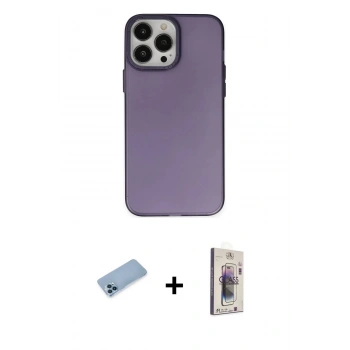 MARSİLYAN™- iPhone 13 Pro Max Kılıf Ahenk Çizgi Prime - Siyah Bilvis 3D Cam Ekran Koruyucu + Shine Kamera Lens Koruma Cam - MI