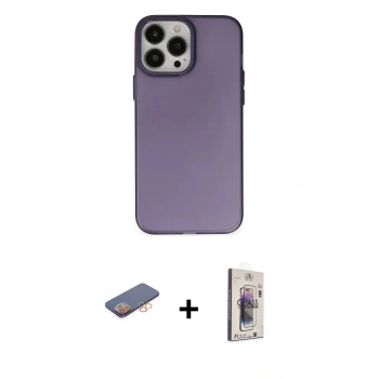 MARSİLYAN™- iPhone 13 Pro Max Kılıf Ahenk Çizgi Prime - Siyah Bilvis 3D Cam Ekran Koruyucu + Renkli Kamera Lens Koruma Cam - TU