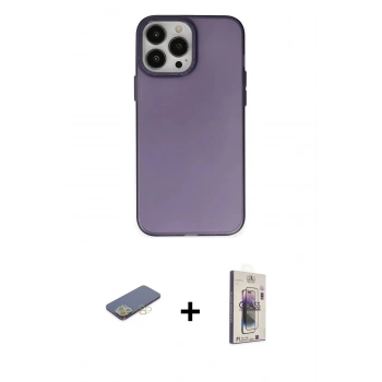 MARSİLYAN™- iPhone 13 Pro Max Kılıf Ahenk Çizgi Prime - Siyah Bilvis 3D Cam Ekran Koruyucu + Renkli Kamera Lens Koruma Cam - SI
