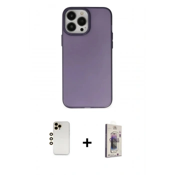 MARSİLYAN™- iPhone 13 Pro Max Kılıf Ahenk Çizgi Prime - Siyah Bilvis 3D Cam Ekran Koruyucu + Shine Kamera Lens - GD
