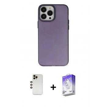 MARSİLYAN™- iPhone 13 Pro Max Kılıf Ahenk Çizgi Prime - Siyah Bilvis 5in1 3D Magic Cam Ekran Koruyucu + Shine Kamera Lens - GD
