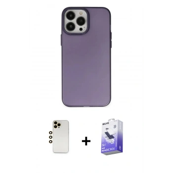 MARSİLYAN™- iPhone 13 Pro Max Kılıf Ahenk Çizgi Prime - Siyah Bilvis 5in1 5D Magic Hayalet Cam Ekran Koruyucu + Shine Kamera Lens - GD
