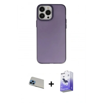 MARSİLYAN™- iPhone 13 Pro Max Kılıf Ahenk Çizgi Prime - Siyah Bilvis 5in1 5D Magic Hayalet Cam Ekran Koruyucu + Rainbow Kamera Lens Koruma Cam - MI
