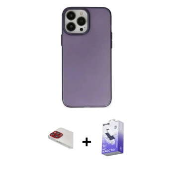 MARSİLYAN™- iPhone 13 Pro Max Kılıf Ahenk Çizgi Prime - Siyah Bilvis 5in1 5D Magic Hayalet Cam Ekran Koruyucu + Pers Alüminyum Kamera Lens - KI