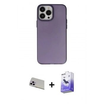 MARSİLYAN™- iPhone 13 Pro Max Kılıf Ahenk Çizgi Prime - Siyah Bilvis 5in1 5D Magic Hayalet Cam Ekran Koruyucu + Rainbow Kamera Lens Koruma Cam - MR
