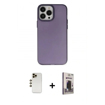 MARSİLYAN™- iPhone 13 Pro Max Kılıf Ahenk Çizgi Prime - Siyah Bilvis Hayalet Cam Ekran Koruyucu + Shine Kamera Lens - GD