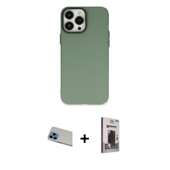 MARSİLYAN™- iPhone 13 Pro Max Kılıf Ahenk Çizgi Prime - Siyah Bilvis Hayalet Cam Ekran Koruyucu + Rainbow Kamera Lens Koruma Cam - MI