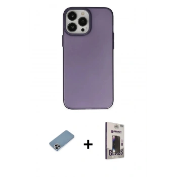 MARSİLYAN™- iPhone 13 Pro Max Kılıf Ahenk Çizgi Prime - Siyah Bilvis Hayalet Cam Ekran Koruyucu + Shine Kamera Lens Koruma Cam - GI