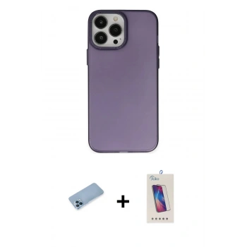 MARSİLYAN™- iPhone 13 Pro Max Kılıf Ahenk Çizgi Prime - Siyah Joko 5D Cam + Shine Kamera Lens Koruma Cam - MI